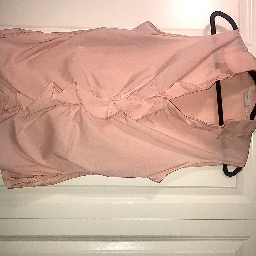 Pink ruffle top